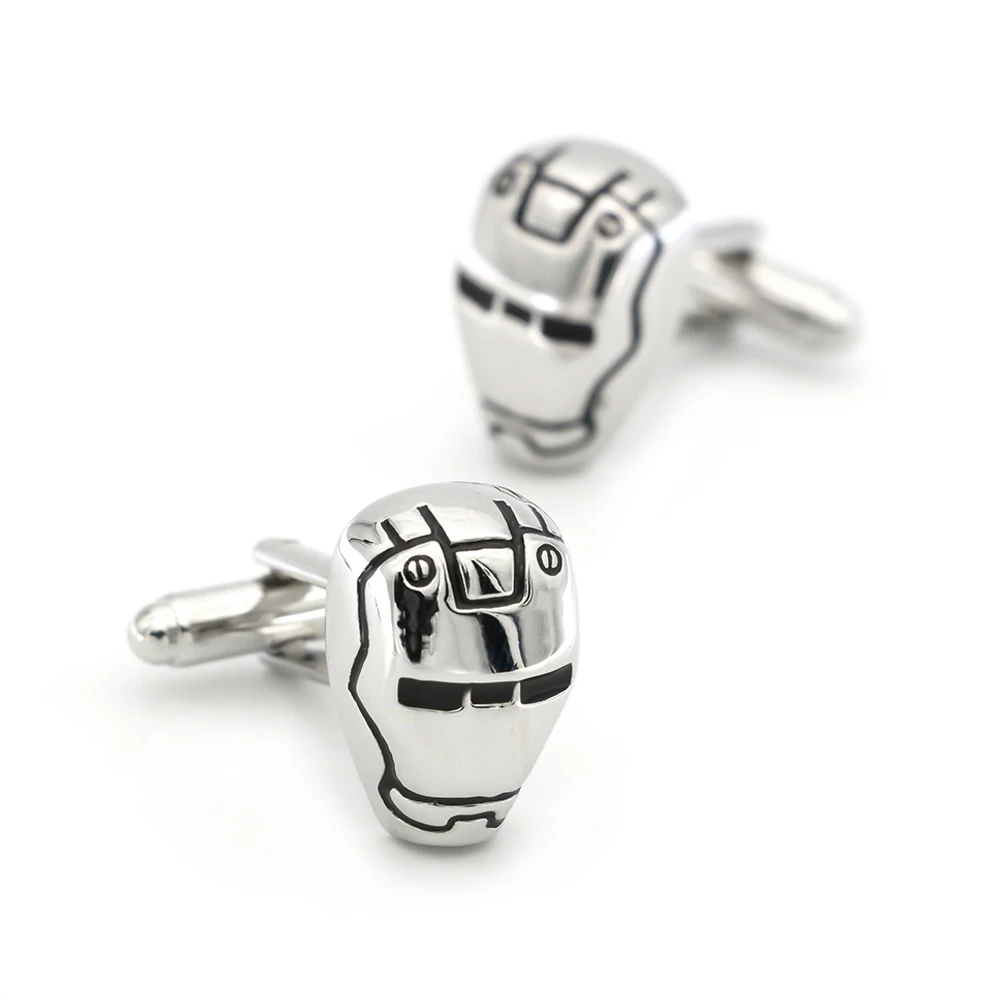 Superheroes Design Ironman Cufflinks For Men Quality Brass Material 2 Colors Option Cuff Links Wholesale&retail