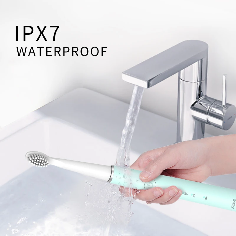 Электрическая зубная щетка, перезаряжаемая по USB, звуковая зубная щетка для женщин и девочек, с 8 мягкими насадками, 2020