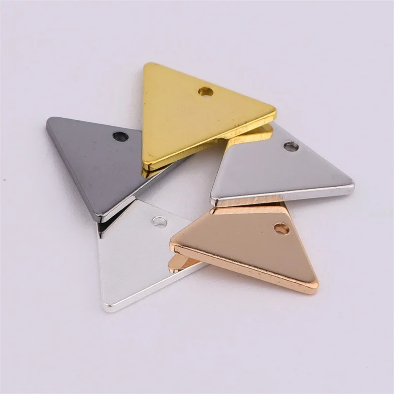 13 * 11.5mm solid geometry single hole triangle earring pendant jewelry accessory diy copper pendant