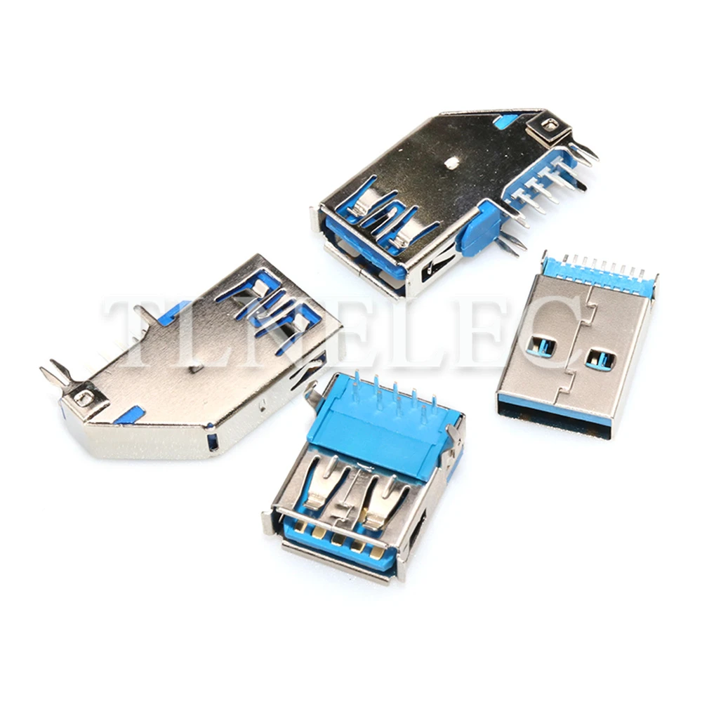 5 pezzi USB 3.0 doppia fila cablaggio connettore in plastica blu tipo-a 9P resistenza alle alte Temperature presa femmina spina maschio