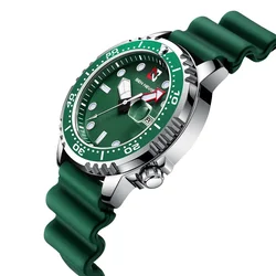 2024 BEN NEVIS Fashion Mens Watches Top Luxury Brand Green Silicone Strap 30m Waterproof Quartz Watch Men Army Military Date