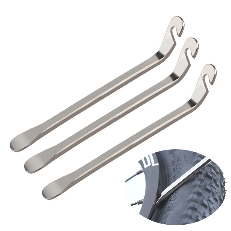 3pcs Bicycle Tire Spoon Steel Bike Wheel Tyre Lever Curved Repair Tool Flat Tire Removal Tool Hooks Pry Bar Stick BC0561