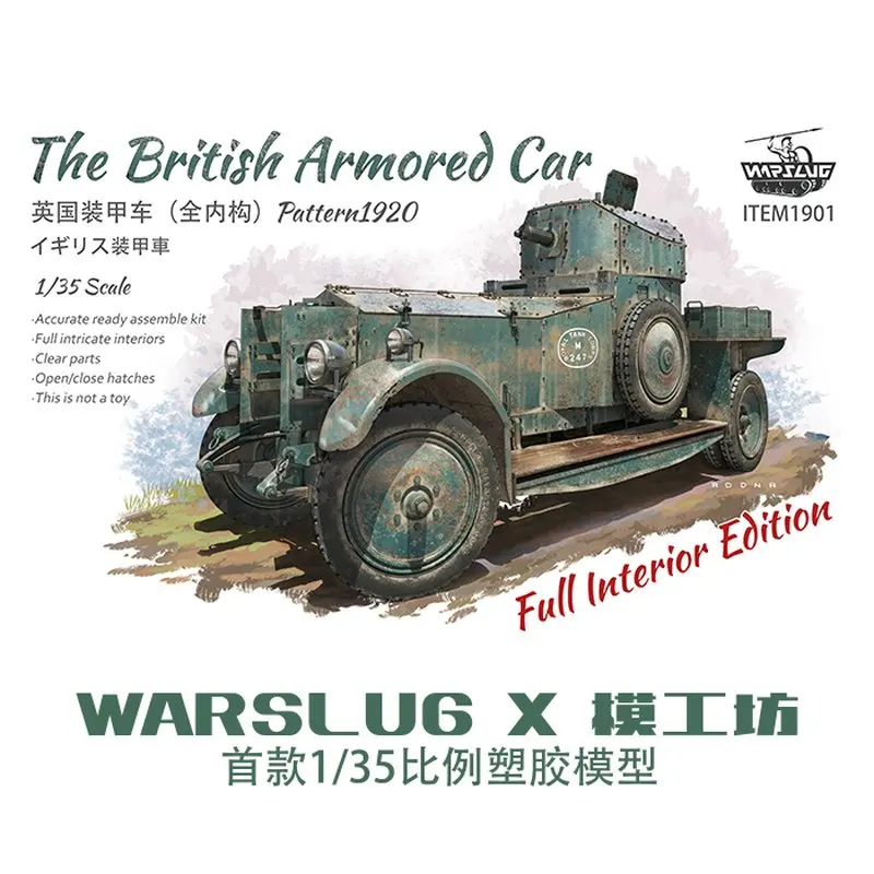 WARSLUG 1901 1/35 Britischen Gepanzerte Auto w/Innen-Skala Modell Kit