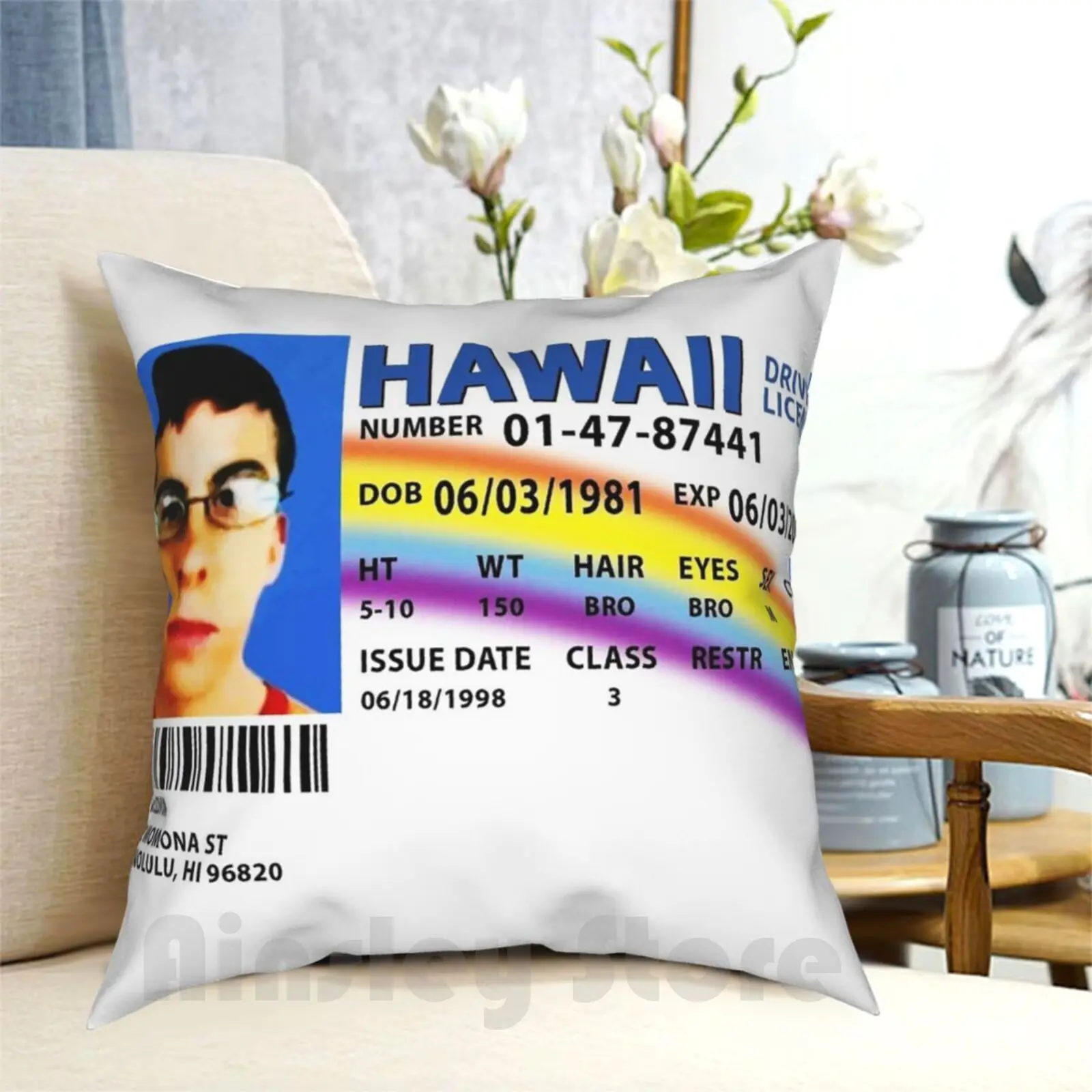 Mclovin Superbad Drivers License Replica Pillow Case Printed Home Soft Throw Pillow Mclovin Superbad Drivers License