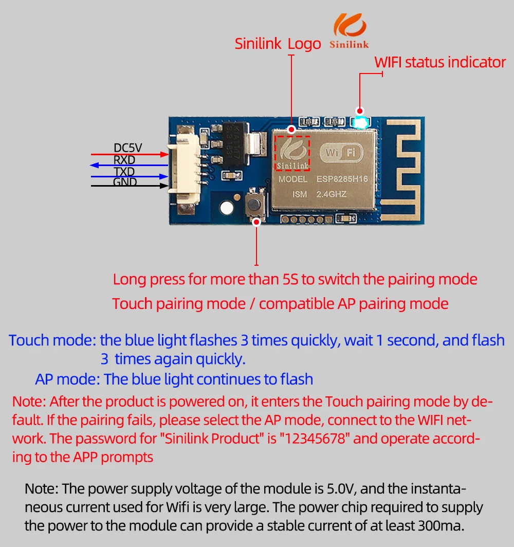 WiFi module communication XY-WFPOW sinilink Remote control of Smart Home Internet of things module app