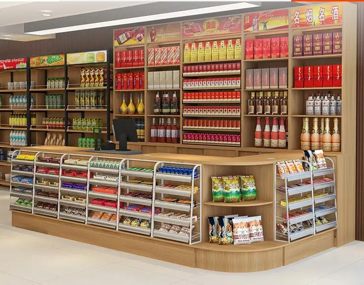 Convenience store cashier counter cigarette and wine cabinet combination small shop mother and baby pharmacy supermarket bar