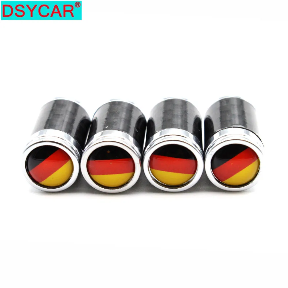 DSYCAR 4Pcs/Set Car Copper Carbon Fiber Tire Valve Stems Caps Wheel Tires Tire Stem Air Cap Airtight Covers Wheels Tires Parts