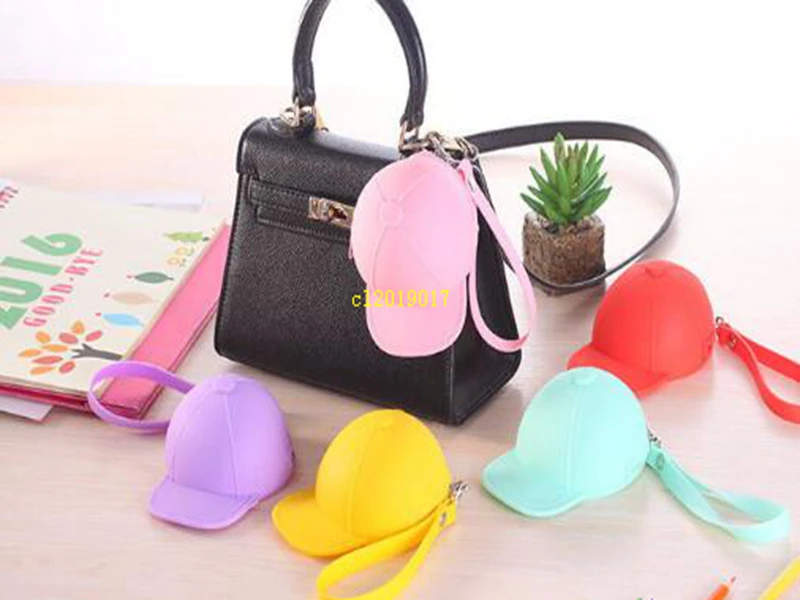 

South Korean cute candy color zipper purse mini silicone hat zero purse