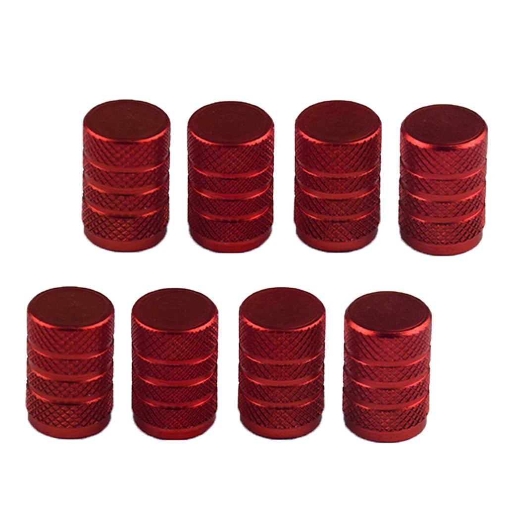 8pc Aluminum Alloy Bolt-in Car Wheel Tire Valve Stem With Dust Cap Red