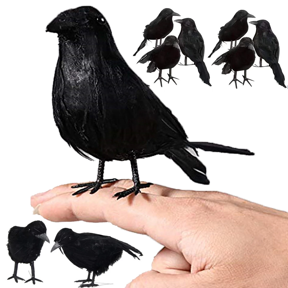 18*10CM Black Crow Animal Model Bird Decoration For Party Raven Prop Scary Supplies Halloween decorations for home