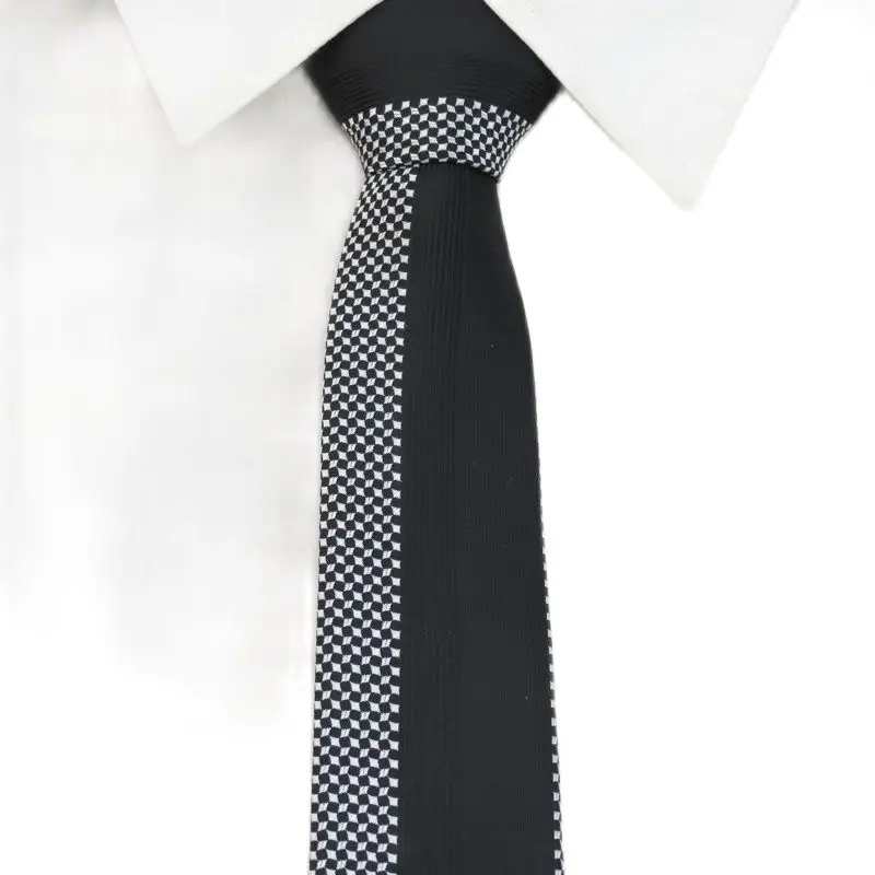 weiliboyin new men's ties positioning ties White on both sides of the grid Design fashion star grid symmetrical men necktie