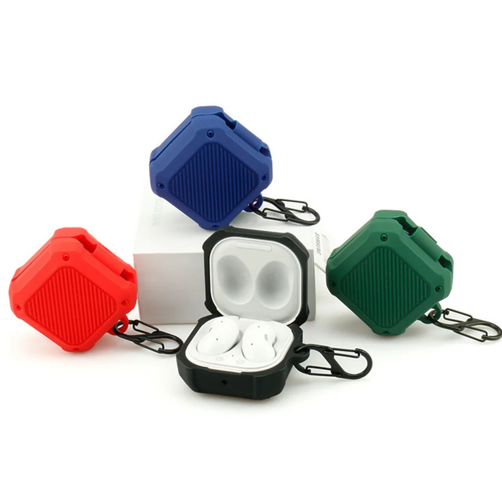 حافظة واقية لسماعات الأذن من السيليكون مضادة للسقوط لسماعات الرأس لهاتف سامسونج جالاكسي Buds2 Live/Pro اللاسلكية