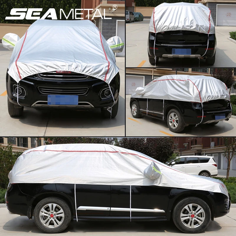 Cubierta Universal para medio coche, cubierta impermeable para exteriores, Oxford, sol, lluvia, protección Uv, a prueba de polvo, cubierta para carrocería de coche a prueba de nieve para SUV Sedan