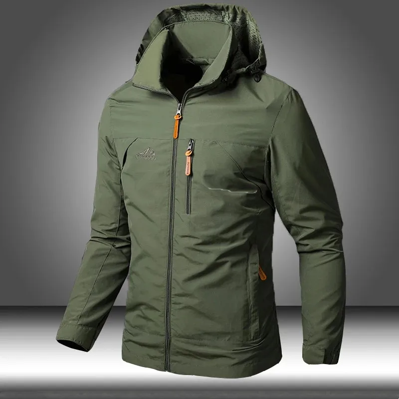 

Men's Spring Softshell Jacket Streetwear Tactical Bomber Windbreaker Jackets Male Autumn Hooded Hip-hop Windproof Pilot Coats