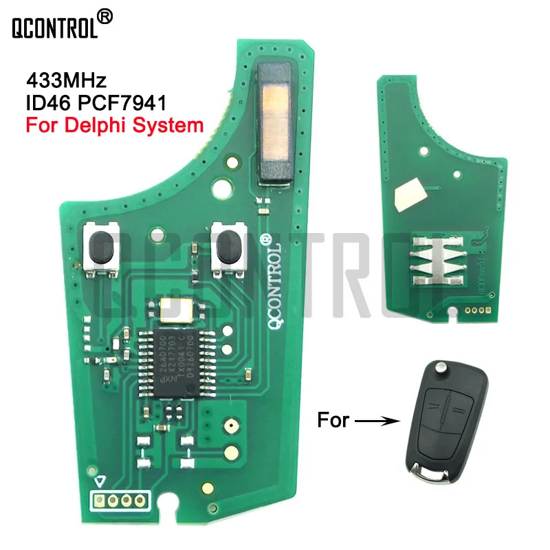 QCONTROL Car Control Remote Key Electronic Circuit Board for Opel/Vauxhall Corsa D 2007-2012, Meriva B 2010-2013