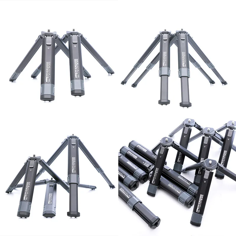 Vlogger DT-05 미니 삼각대 스탠드 브래킷 알루미늄 합금 데스크탑 텔레스코픽 삼각대 범용 1/4 "나사 전화 DSLR 카메라