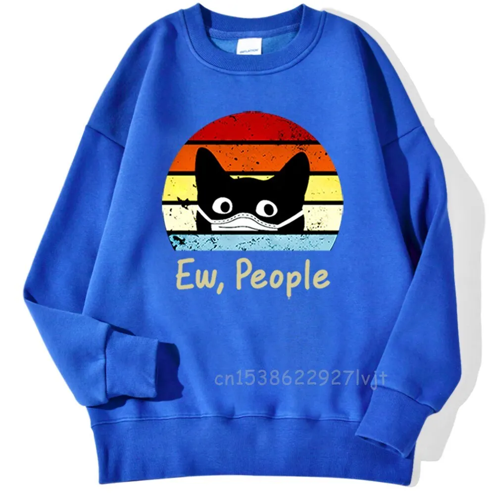 Ew People Black Cat Mask Printing Pullover Hot Sale Women Men Sweatshirt Hip Hop Hoodie Fashion Cool Comfortable Hoody