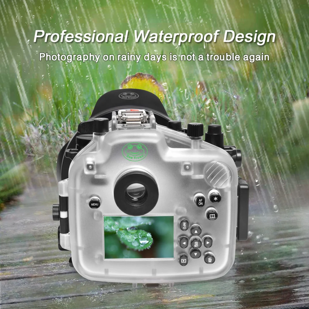 Seafrogs Black Waterproof Camera Case With Dome Port For Canon EOS R 100mm 16-35mm 24-105mm Lens