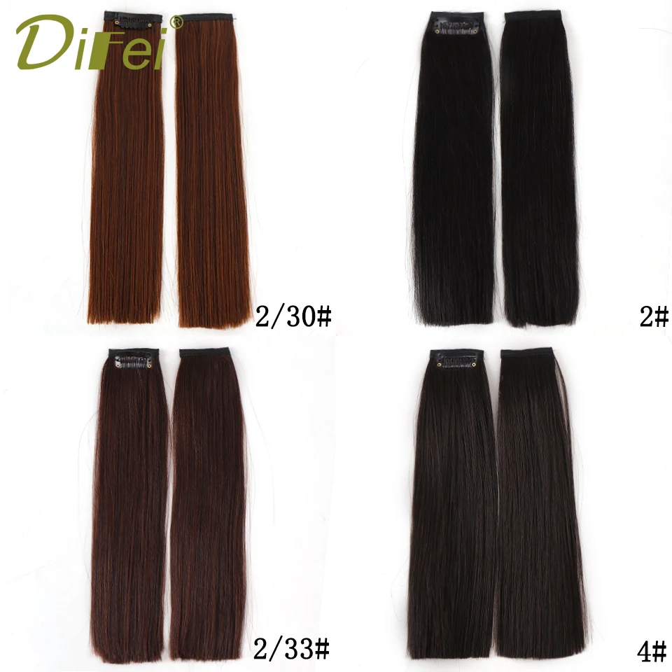 DIFEI Synthetic Natural Hair Pads Invisible Seamless Hair Extension Clip In Hair Extension Lining of Hair Top Side Cover Hair