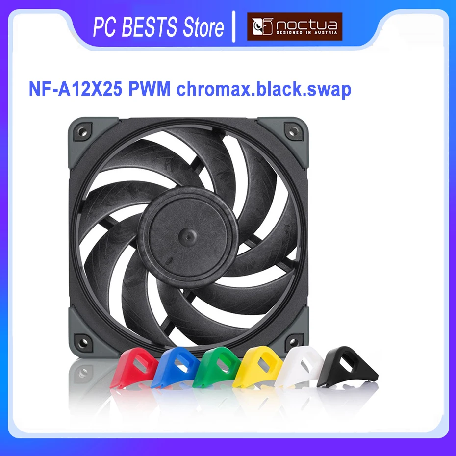 

Noctua NF-A12x25 PWM chromax.black.swap CPU Cooler Fan 120mm Computer Case Water Cooling High-quality Silent Case Fan