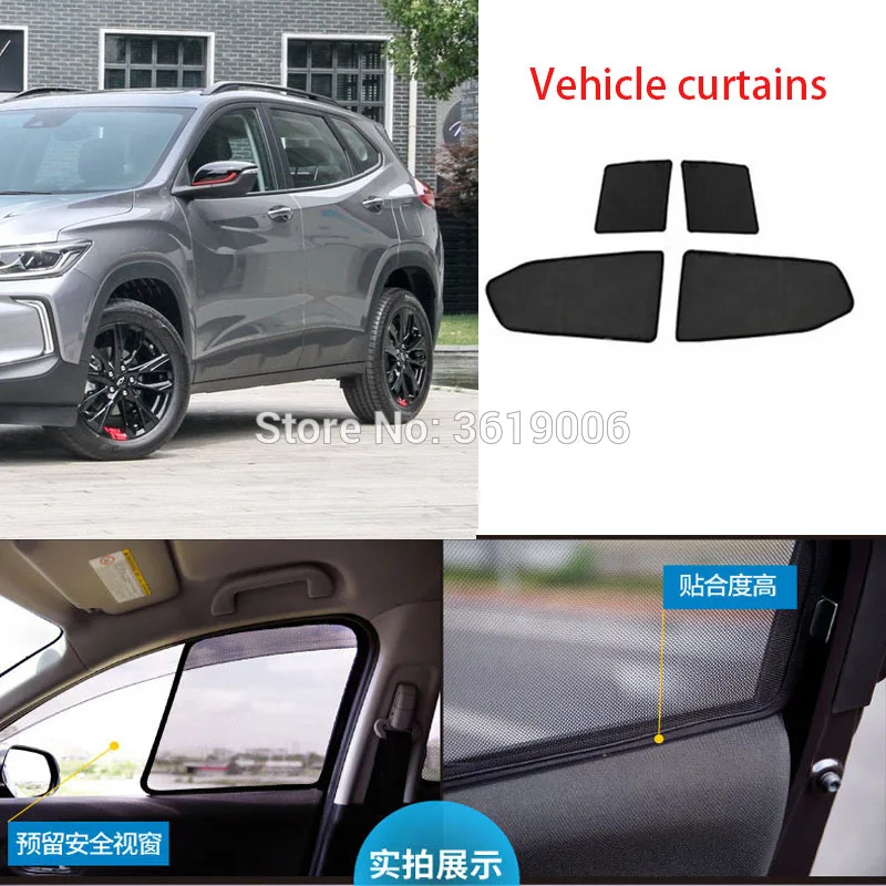 4pcs High-end custom For Chevrolet Trax 2013-19 card type magnetic car curtain sun shade car window shade car styling