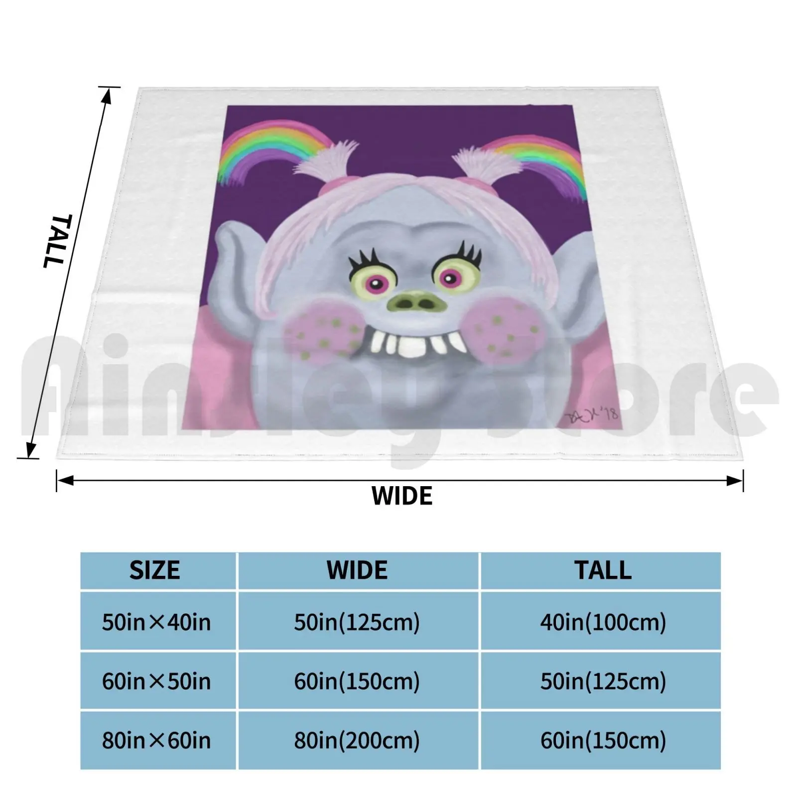 Trolls Holiday Bridget Blanket Fashion Custom Bridget Trolls Rainbow Lady Glitter Sparkles Debbee75 Digital Art