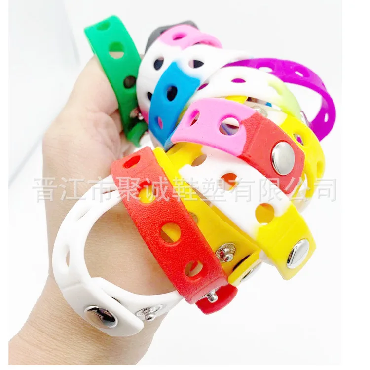 Wholesale 50pcs  21CM Wristbands Silicone Bracelets Fit Croc Shoe Charms Kids gifts for girls boys