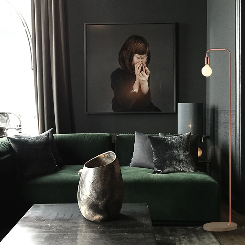 Rose gold floor lamp E27 LED bulb indoor lighting modern standing lamp simple design  standing lamp floor modern decore lighting