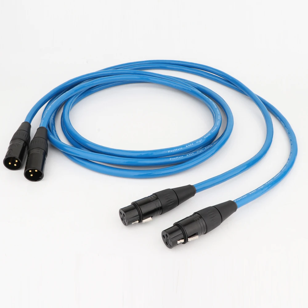 Hi-End HiFi Audio Balanced Audio OFC Silver Plated Cable with 3 Pin 2 XLR Male to 2 XLR Female Balanced Plug