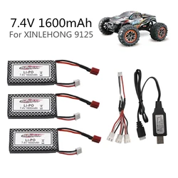 Original XINLEHONG 9125 Remote Control Rc Car Spare Parts 7.4v 1600mah Lipo Battery XLH9125 battery 7.4 v 1600mah