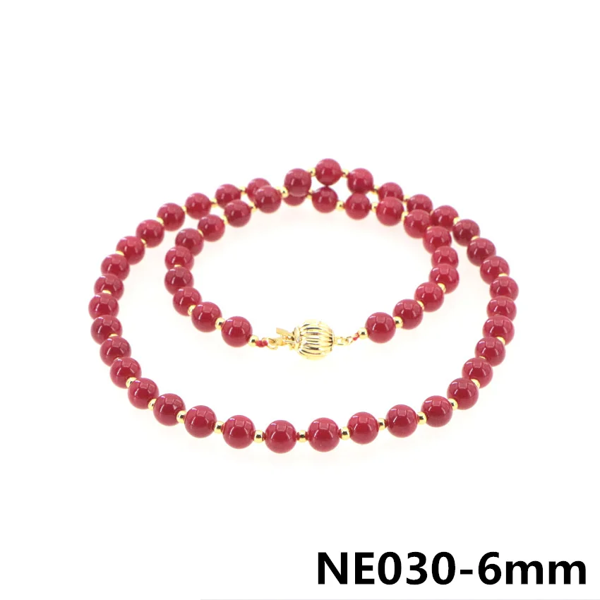 New Fashion Charm High Quality 5 Styles Red Coral Pearl Necklace Golden Bead Accessories Women Girls Christmas Wedding Gifts AAA