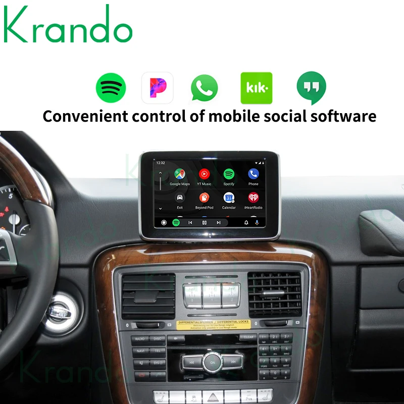 Krando Wireless Apple CarPlay Interface Box For Mercedes Benz G Class W463 2012-2019 Voice Control Android Auto Module