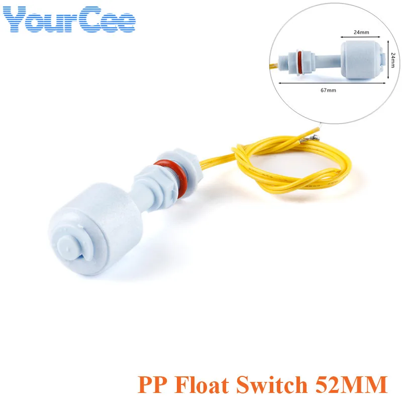 52mm PP Float Liquid Water Level Switch Sensor Module Horizontal Float Switch Down