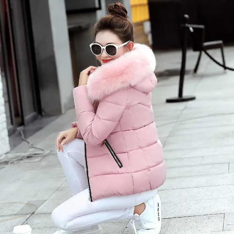 2023 New Winter Jacket Women Parkas Coat Fur Collar Hooded Parka Female Jackets Thick Warm Cotton Padded Jacket Outerwear P995