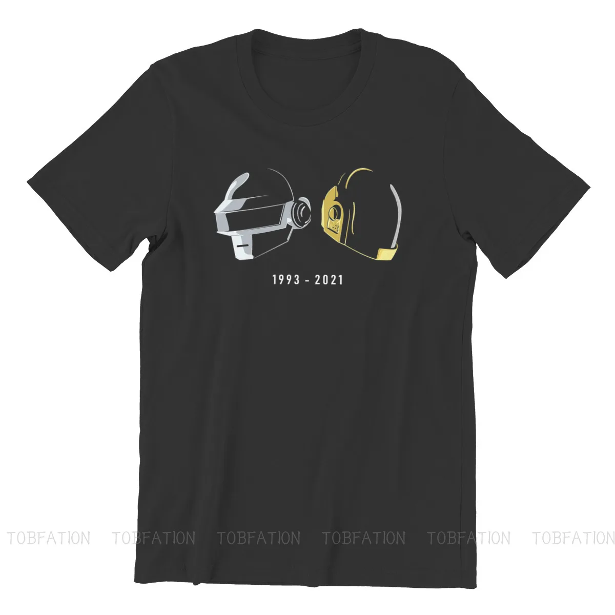 Daft Punk Electronic Music Band Tribute Helmet Art Essential T Shirt Homme High Quality Tshirt Loose Crewneck  Men Clothing