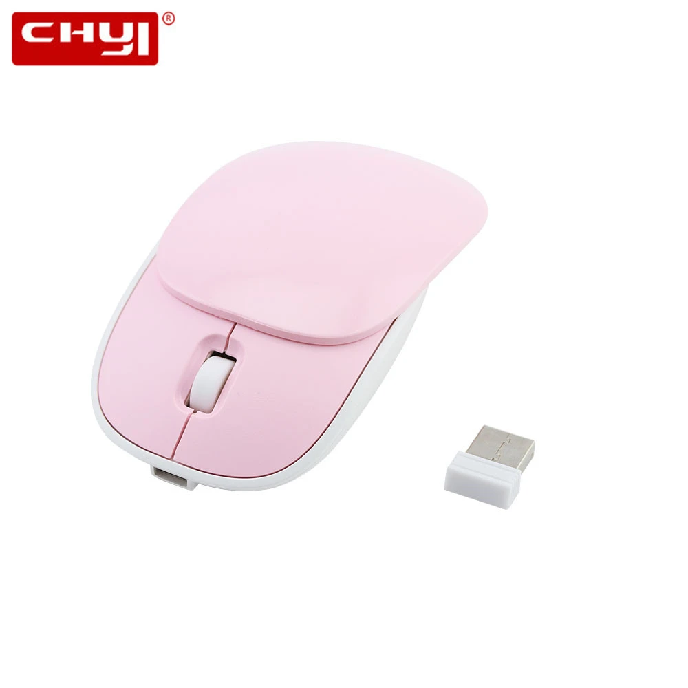 CHYI 2.4GHz Mini Slider Wireless Mouse Rechargeable 1600DPI Ultra-thin Business Office Mice for PC Computer Laptop Notebook