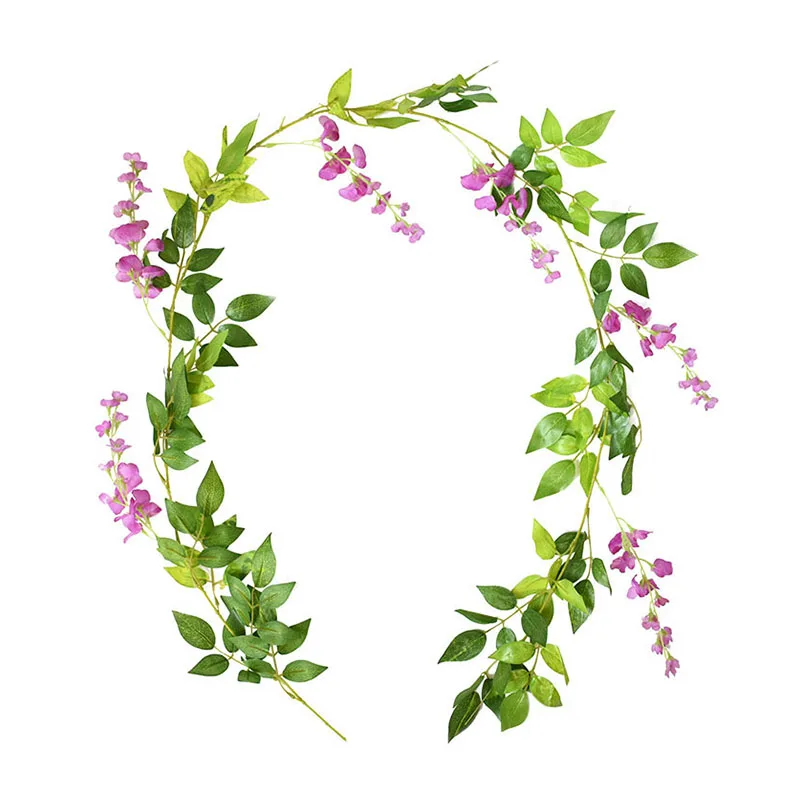 180 cm gefälschte Efeu Glyzinien Blumen künstliche Pflanze Rebe Girlande für Zimmer Gartendekorationen Hochzeit Bogen Babyparty Blumendekor – Detail 10