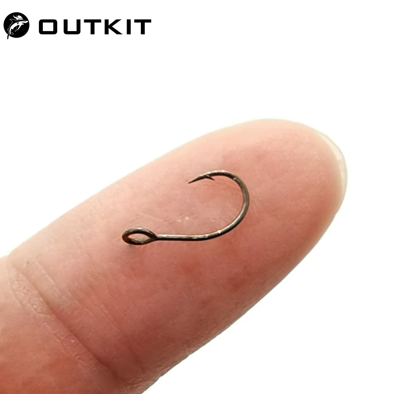 OUTKIT Anzuelo tipo cuchara 6-12 – Ojo grande, acero alto carbono - imagen 2