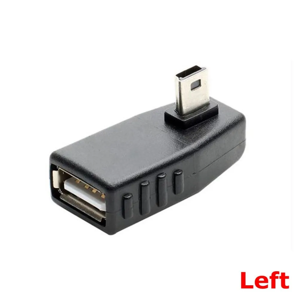 Mini USB 5-pinowe złącze męskie do USB żeńskie 90 stopni Adapter OTG do synchronizacji danych do samochodu MP3 MP4 telefon komórkowy z dyskiem