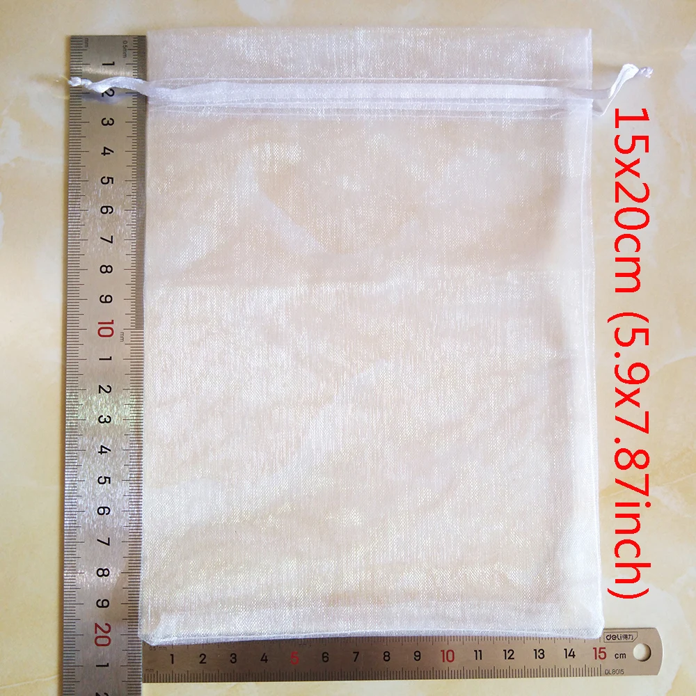50pcs/lot Small & Large Organza Bag Wedding Pouches Jewelry Packaging Bags Birthday Party Christmas Gift Bags 11 Sizes 24 Color