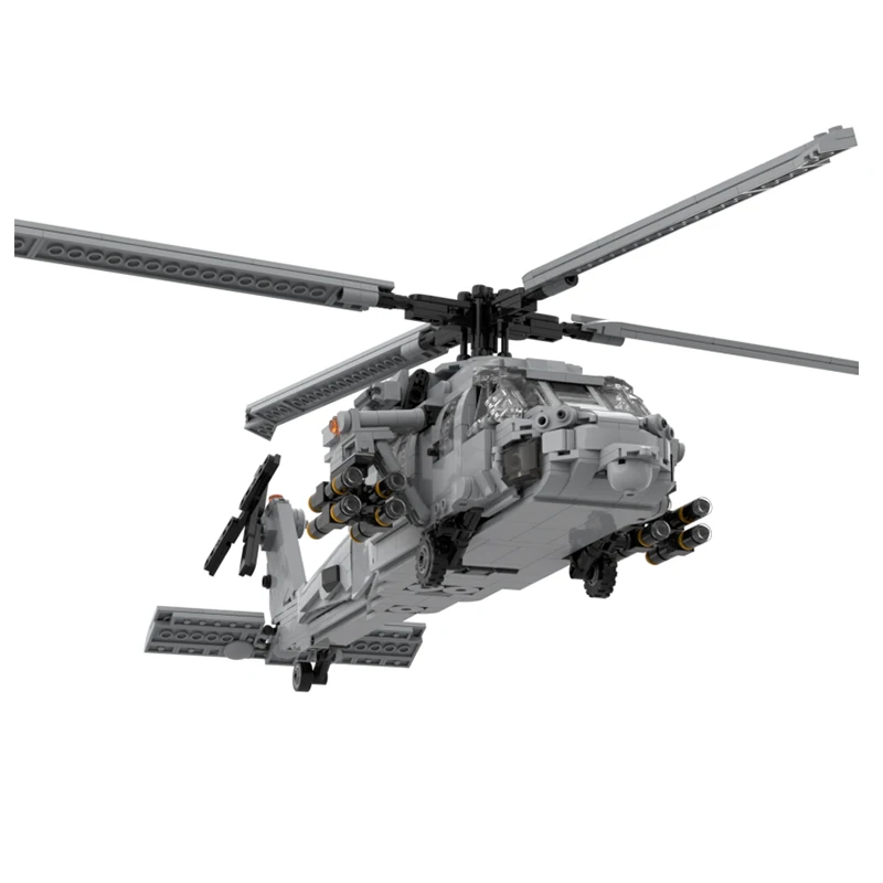 MOC Military Helicopters Airplane MH-60S Building Blocks Modern Soldier Figure Weapons US Bricks Accessories Special Forces Toys