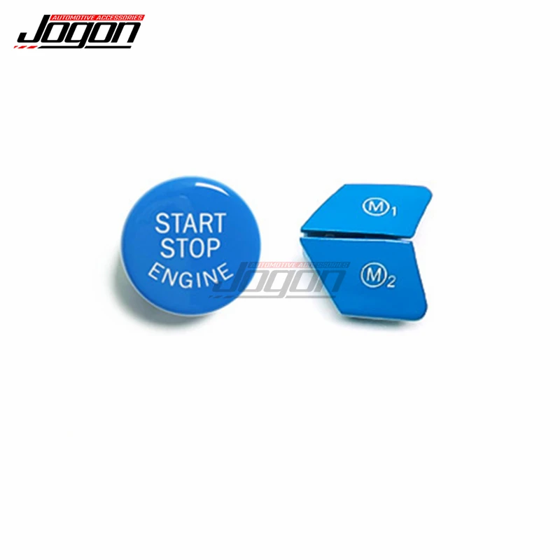 Blue M1 M2 Replace Steering Wheel Switch With Engine Start Stop Button Cover Trim For BMW F06 F06  F10 F32 F30 F22 F20