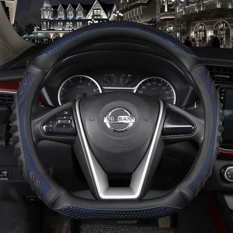 D Shape Car Steering Wheel Cover PU Leather For Nissan Qashqai J11 Nissan X-trail T32 Golf 7 Tiguan 2019 2020 Kia Optima K5 2021