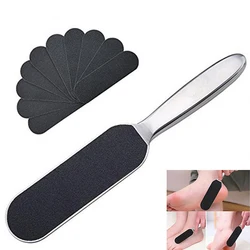 11pcs/Set Pedicure Feet Care Metal Handle Foot and Coarse of Fine and Refill Files Grit Sanding Grit Cloth Rasp
