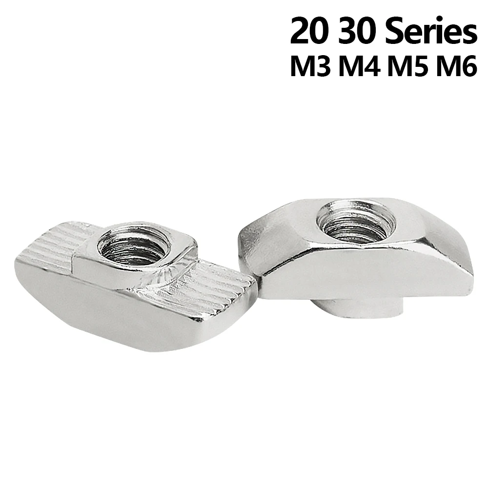 

2020 3030 Series M3 M4 M5 M6 Thread T Nuts Hammer Head Fastener Nut for 2020 3030 Aluminum Extrusion Profile T Slot 6mm 8mm