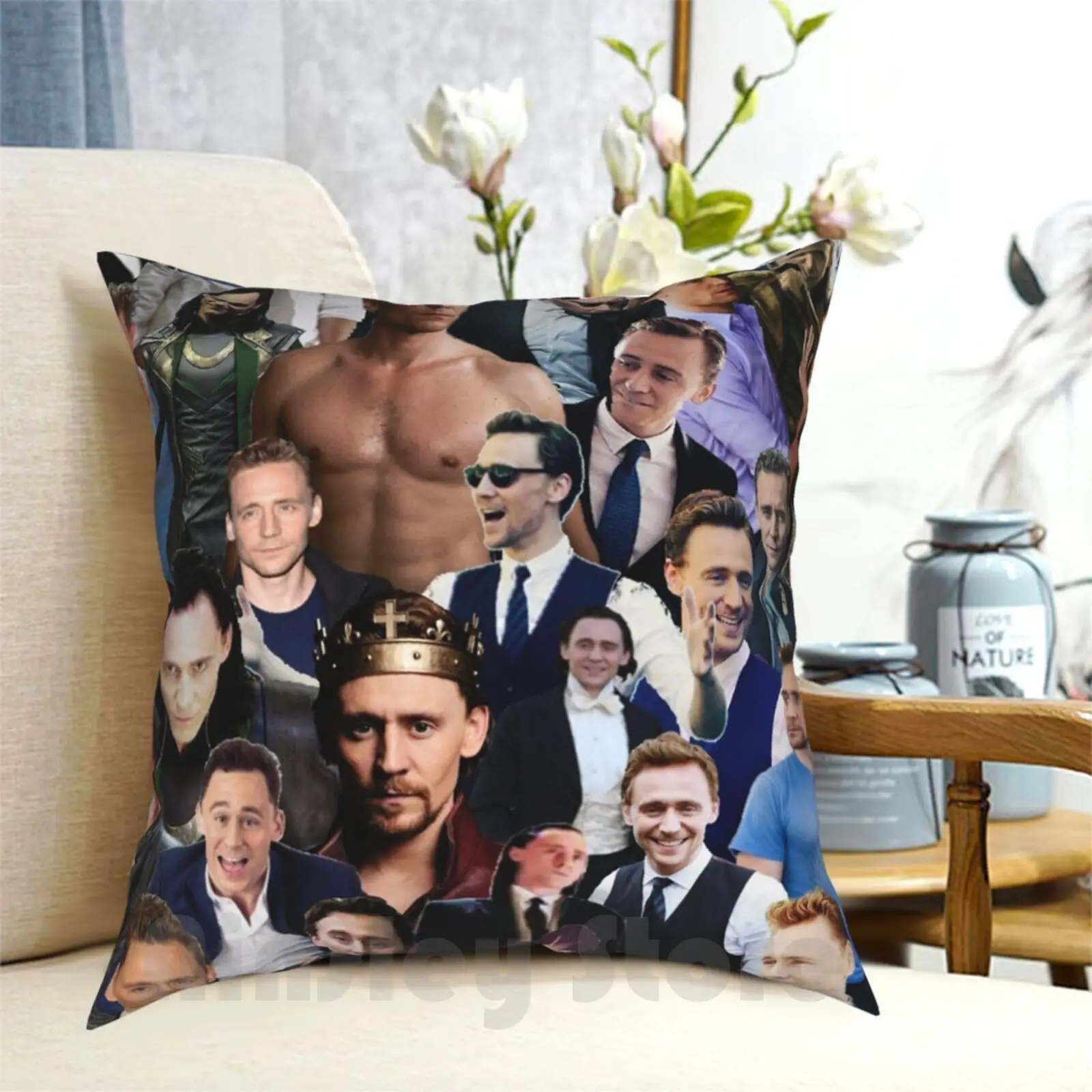 Tom Hiddleston Collage Pillow Case Printed Home Soft Throw Pillow Tom Hiddleston Photoshop Design