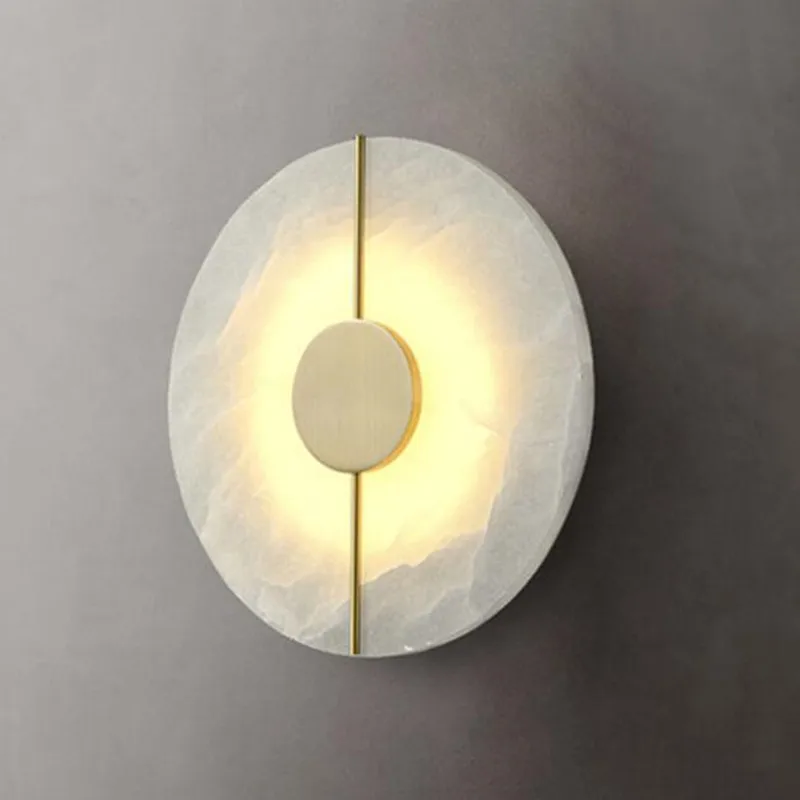 Nordic Marble Wall Lamp Light Luxury Bedroom Bedside Lamp Simple Post-modern Creative Designer Living Room Long Copper Sconce