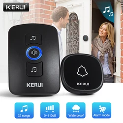 KERUI M525 Campanello senza fili Pulsante touch impermeabile Sicurezza domestica Benvenuto Campanelli intelligenti Campanello per porta Allarme Luce LED 32 brani