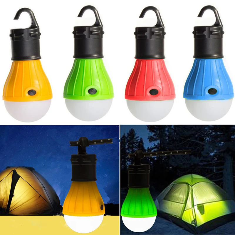 

Portable 3 LEDs Camping Light Battery Operated Tent Lights Waterproof Emergency Lantern Light Bulb For Hiking Fishing Outdoor