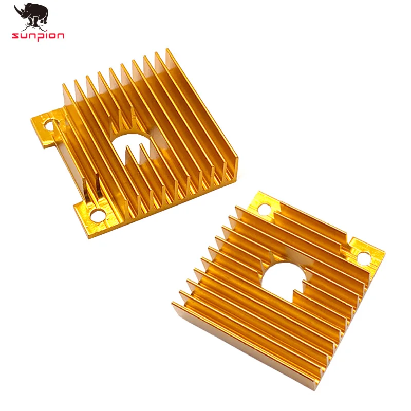 Gold Heat Sink Part For MK7 MK8 Cooling Fan 3D Printers Part 40*40*11mm Aluminum Alloy Fins Golden Heatsink Accessories Heated 2